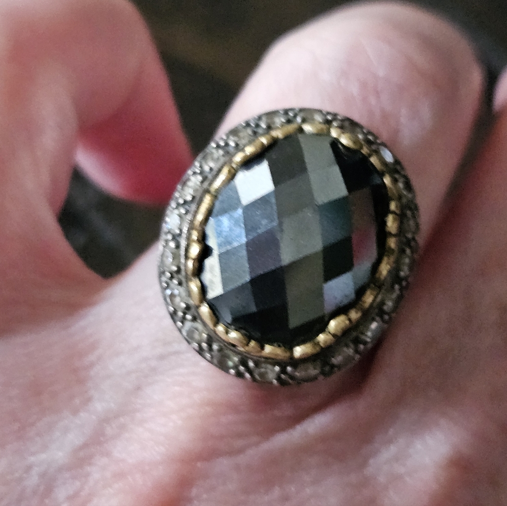 Retired Silpada Hematite Sterling Silver Ring - Picture 3 of 8